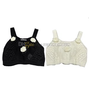 Sexy Holle Tanks Top Vrouwen Bloem Decoratie Vest Zomer Gebreide Crop Tops Designer Fashion Camis