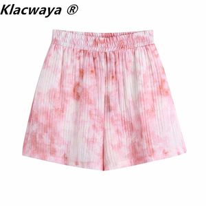 Dames Zomer Shorts Tie-Dye Print Elastische Taille Losse Fashion Casual Dames Fitness Jogging Sports 210521