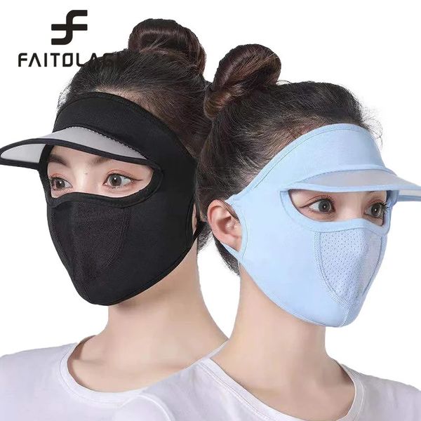 Femmes Summer Sun Sun With Mash Breathable Ice Silk Mask Worker Outdoor Anti-UV COUVERTURE FACE FACE SUNCEER