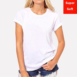 Femmes été Super doux blanc t-shirts femmes à manches courtes coton Modal Flexible T-shirt couleur basique t-shirt décontracté
