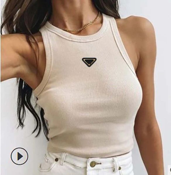 Camisetas de verano para mujer Crop Top moda Diseñador sexy Marca Deporte Hombro Negro Blanco Tanque Casual Sin mangas Sin espalda Camisetas