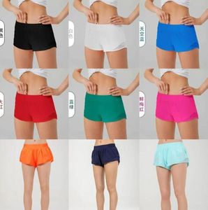 Vrouwen zomer yoga hotty hete shorts ademende snel drogende sport ondergoed dames zak loopt fitness broek prinses sportkleding gym legging lululemens