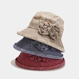 Vrouwen Sun Emmer Cap Ladies Beach Seaside Hoed Zonnebrandhoeden opvouwbare bloemenbassin Caps Vintage vrouwelijke hoed