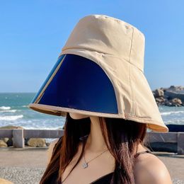 Dameszonnekappen Opvouwbare omkeerbare emmerhoed UV-bescherming Brede rand Zomer strandpet UPF50+ zonbeschermingshoeden