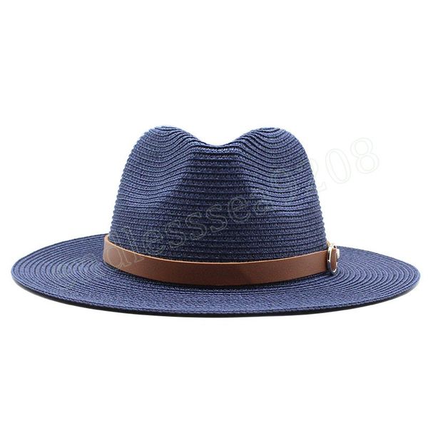 Sombrero de sol para mujer, sombrero de paja de verano, sombrero de playa informal a la moda de Panamá, sombrero de playa transpirable con cuerda ajustable, sombreros de sol para mujer