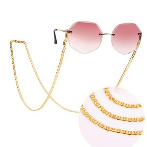 Cadena de gafas de sol para mujer, cordón de Metal chapado en oro para la cara, correas para gafas de lectura, soporte para el cuello colgante, cordones para gafas