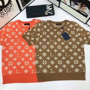 Femme de chouchisère créateur de tricots pour femmes lettre de mode Tee graphique Tee Pullover Twit T-shirt Two Couleur
