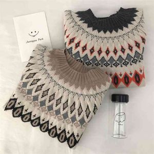 Vrouwen truien vintage dikke gestreepte herfst winter knitwear kasjmier trui truien vrouwelijke Koreaanse gebreide tops trek femme 210514