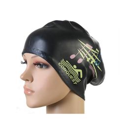 Gorros de natación para mujer, gorro de baño impermeable de pelo largo de silicona para niñas, gorro de baño para mujer con cubierta para la oreja, envío gratis