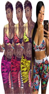 Dames Badmode Designer Slanke Sexy Tie-Up Bh Shorts Halve Lengte Broek 2 Delige Trainingspakken Shark Camo Gestreepte Badpak Bikinipakken7224986