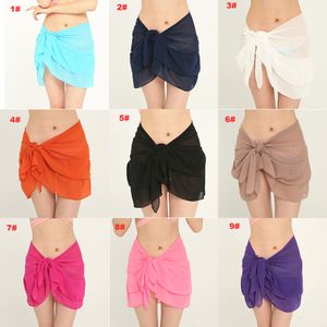 Vrouwen badmode rokken nieuw ontwerp Zie thourh badpak cover ups bikini badmode vrouwen korte sarong wrap beach dekking 9 kleuren