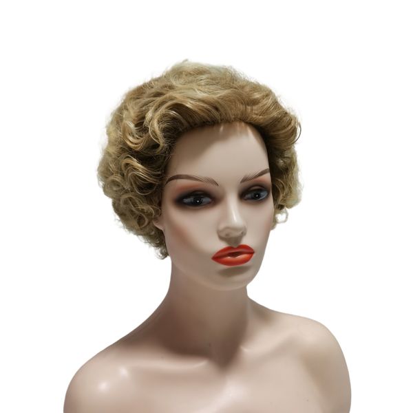 Mujeres pelucas sintéticas en capas Pixie rectas cortes cortados ombre color sassy curl mix nata peluca completa