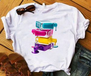 Femmes T-shirt 3d arc-en-ciel à ongles Print Tee Shirt Femme Vintage T-shirt Femmes Vêtements HARAJUKU SUMME FEMME TOP TEE4712438