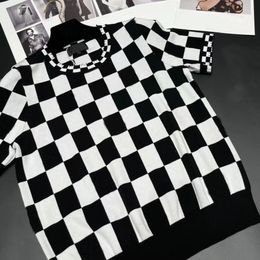 Femmes t-shirt classique Glaid Design noir blanc Glaids damier hauts ample sous la taille vêtements décontractés