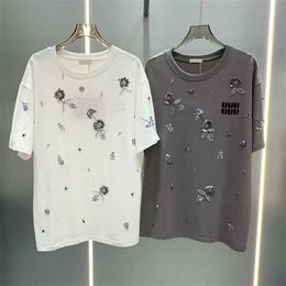 Camiseta de mujeres Tops letras casuales camisetas de manga corta diseñadora floral mujer camisas blusa