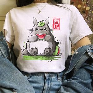 T-shirt femme Tops Totoro Studio Ghibli T-shirt imprimé à manches courtes Harajuku Kawaii T-shirt surdimensionné Femme Casual Tops Vêtements
