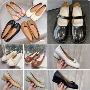 Vrouwen Tabi Ballerinas schoenen ontwerper MM6 lederen hakken balletschoenen luxe platte bodem Mary-Janes mode lage hiel split teen sandalen maat 35-41