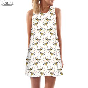 Mujeres Tank Tops Forest Bird 3D Impreso Vestido Suelto Moda Mujer Corta Sin Mangas Chaleco Vestido Ropa de Verano 220616