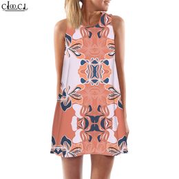 Dames tanktops vintage graphics 3D geprinte losse jurk mode korte vrouwelijke mouwloze vestjurk zomer kleding 220616