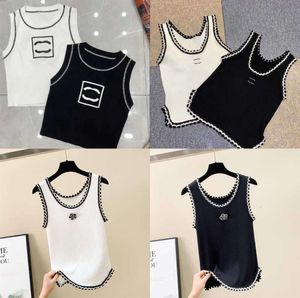 Tanks Women Sans manches gilet deux c-lettres imprimées à la marque Brand Designer Shirts Vêtements Fashion Fashion Sweater 1156ES