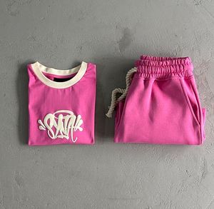 Costume de l'équipe SY pour femmes, ensemble de survêtements roses, pantalon de sport, Jogging, t-shirt tendance limité