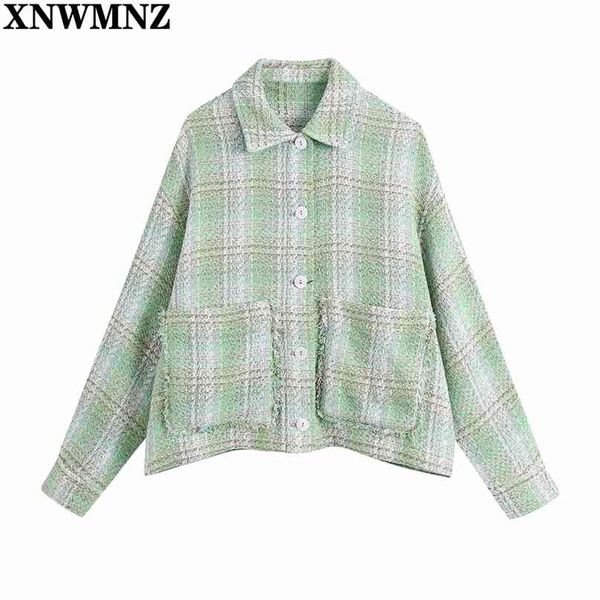 Sobrecamisa a cuadros texturizada para mujer, camisa holgada a cuadros de manga larga para mujer, chaquetas, abrigos, chaqueta de calle para mujer, prendas de vestir exteriores, Top 210520