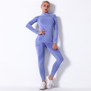 Femmes sous-vêtement thermique costume printemps automne hiver séchage rapide thermo col roulé sous-vêtements ensembles femme fitness tricoté longs caleçons 211108