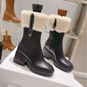 Femmes fond épais bottes de neige à glissière latérale hiver chaud sexy marque de mode de luxe design classique haut de gamme fille modèle berbère polaire chaud Lambhair martens botte