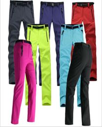 Femmes épais chaud polaire Softshell pantalon pêche Camping randonnée ski pantalon imperméable coupe-vent 2016 nouveau Pantolon RW0416311165