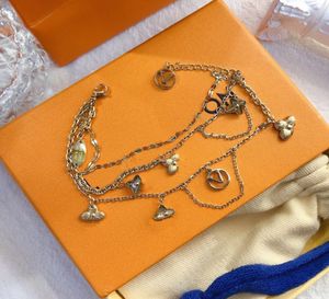 Vrouwen drie lagen kettingbunge braclets modeontwerper link sieraden vergulde 18k goud vergulde charm vriendschap roestvrij staal jood6760729