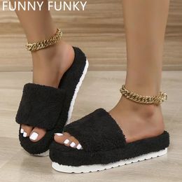 Women Toe Soft for Winter Upper Thickened Peep Edge Non-slip Sole Home Slippers House Flats Slides Woman Shoes 230419 145