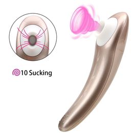 Vrouwen Tong Clit Zuigen Vibrator Draagbare 10 snelheden Borst Tepel Sucker Orale Clitoris Vagina Stimulator 210618293a
