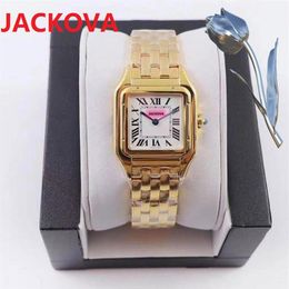 Mujeres Top Model Square Relojes romanos 22 30MM 27 30MM dial Alta calidad Oro rosa Plata 316L Batería de cuarzo de acero inoxidable completa c235F