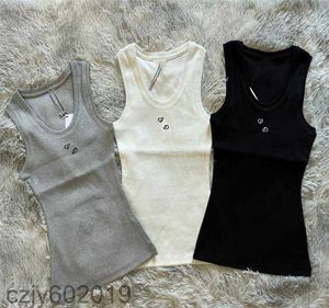 Top tanks gilet t-shirts anagram brodered cotton-mélange débardeur jupes de créateur de yoga costume en deux pièces