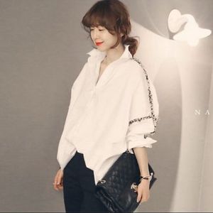 Haut pour femme automne nouvelle couleur unie femmes chemises de bureau dames OL basique Crochet à manches longues Blouse chemise coréenne