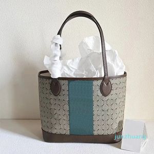 Sac fourre-tout femme Sacs à bandoulière Petits sacs de boutique Sac de plage Ruban rayé vert rouge Sacs à main Sac à main Lettre classique Vieille fleur Toile Cuir véritable Coton