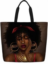 Femmes Sacs fourre-tout Femme afro-américaine Sac à bandoulière Afro Black Girl Magic Satchel Sacs à main pour magasin, travail, épicerie, salle de sport u6ho #