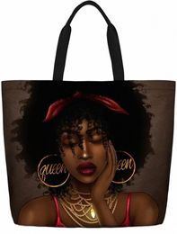 Sacages fourre-tout pour femmes sac à épaule afro-américaine Afro Black Girl Magic Satchel Handbags For Shop, Work, Grocey, Gym E9Q0 #