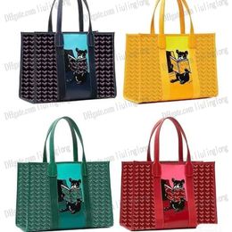 Mujeres bolsas de compras bulldog villette play beach moda bolsos amarillos verdes