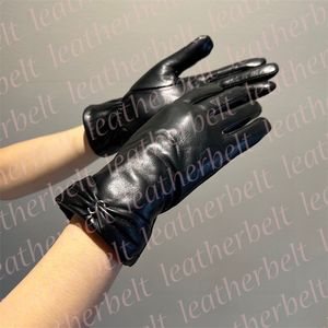 Dames touchscreen handschoenen herfst winter warm kasjmier wanten metalen letter zwart lederen handschoenen buiten winddicht