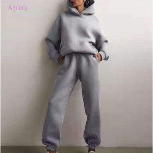 Survêtements pour femmes 2024 printemps automne nouveau sweat à capuche et pantalon ensemble à la mode pull à manches longues à capuche deux pièces ensemble dames tenues vêtements 18 couleurs