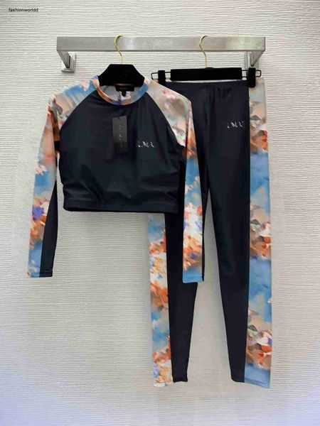 Femmes Survêtements Marque Sportswear Designer Femmes Yoga Ensemble 2pcs Mode Contraste Couture Logo Impression Pull Jogging Haute Costume De Fitness Élastique Mar 29