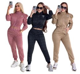 Femmes Survêtements Designer jogging Costume 2 Pièces vestes manteaux Pantalons Ensemble Vêtements De Sport Décontractés Costumes Grande Taille Dames Vêtements