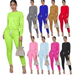 Femmes survêtements Deux Pièces Ensemble Casual À Manches Longues Top Zipper Cardigan Crayon Pantalon Tenues De Mode Sport Joggers Rue Vêtements DHL