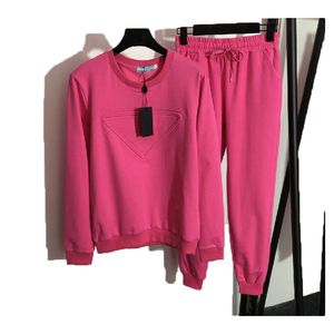 Vrouwen trainingspakken twee stukken sets vrouwelijke crewneck jassen broek met letterszijde voor lady slanke jumpers vrouw tracksuit autunmn lente outwears dames driehoek s