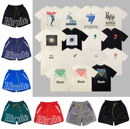 Designer Mens Rhude T Shirts korte mouw t-shirts print shorts Summer mode T-stukken Aziatische maat S-XL