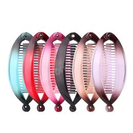 Vrouwen transparant plastic haarspeld dame mode handgemaakte paarsetail lentil verticale bananenhaar clips multicolor