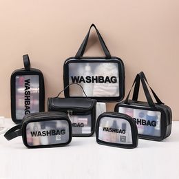 Vrouwen reizen opbergtas PU make -up organisator tassen waterdichte waszak transparante cosmetische koffers c1129