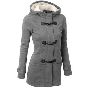 Dames Trench Coat 2018 Fashion Nieuwe Spring herfst Damesoverjas Vrouwelijke lange kap met een kapsel Zipper Horn Button S-5xl