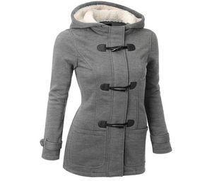 Trench-coat féminin 2018 Fashion Nouveau printemps Autumn Femme039 Vérifiez le manteau à capuche long bouton de corne de zipper hors-lawear S5xl3061879